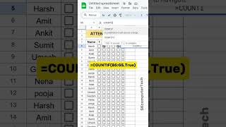 How To Create Attendance Sheet With Checkbox In MS Excel  MS Excel Tips and Tricks viralshort [upl. by Hsiri]