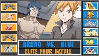 Blue vs Bruno Pokémon SunMoon  Elite 4Indigo Plateau  Pokémon OriginsGenerations [upl. by Nallad]