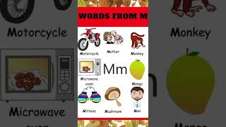 Words From Mytshorts kidslearning letter M wordsabcd aforapple atozalphabets shorts [upl. by Shantee]