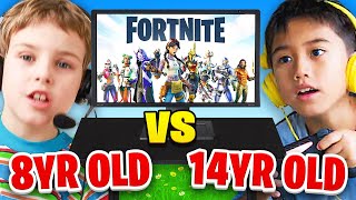 8 YEAR OLD vs 14 YEAR OLD Fortnite 1v1 [upl. by Charisse]