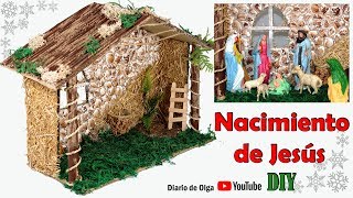 CÓMO HACER UN BELÉN O PESEBRE 2019  Nacimiento reciclando cartón MANUALIDADES PARA NAVIDAD [upl. by Giverin]