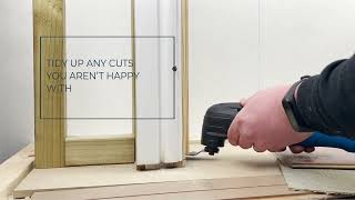 How To Fit Laminate Flooring Around Doors  Cutting Around Door Frames amp Architraves  DFD [upl. by Derdle313]