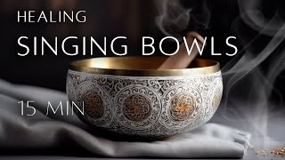 15 MIN Tibetan Singing Bowls Meditation  Sound Healing For Relaxation  Deep Savasana [upl. by Caylor]