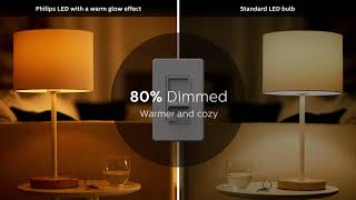 See the difference Philips dimmable LED with warm glow [upl. by Tera]