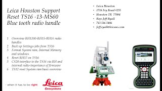 How to Interface a Leica CS20 to a TS16 via RH17  Part 2 How Interface TS12 1200 to a CS20 [upl. by Sualohcin]