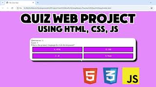 Front End Project with HTML CSS and JS  Quiz Page for Student  Score Detection [upl. by Anitrebla423]