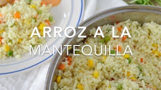 ARROZ BLANCO CON VERDURAS arroz a la mantequilla  Recetas fáciles Pizca de Sabor [upl. by Eedna]