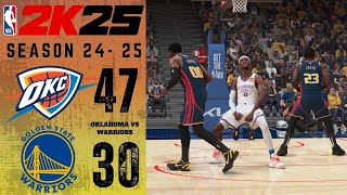 OKLAHOMA CITY THUNDER vs GOLDEN STATE WARRIORS  SEASON 20242025  NBA 2K25 [upl. by Caritta]