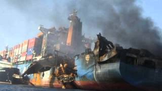 Container Ship Wrecks And Fires Tanker Ship Fire Accident [upl. by Nnalorac878]