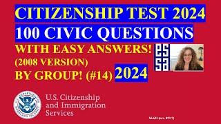 2024 US Citizenship Official USCIS 100 Civics Questions 2008 version Repeat Twice By Group [upl. by Arbba323]