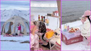 Immersive Bed Car Tram Camping🎀  What Is It Like For Girls To Set Up Tents And Camp Overnight✨ [upl. by Yelrak]