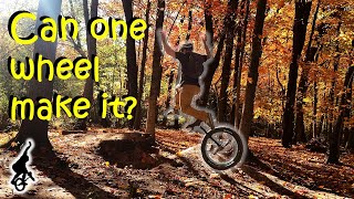 Why Bike Jumps are Hard to Jump on a Unicycle  Grand Rapids Bike Park [upl. by Ellered733]