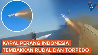 Detikdetik Kapal Perang Indonesia Tembakkan Rudal dan Torpedo di Laut Bali [upl. by Vanzant]