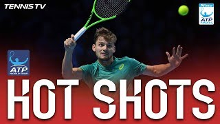 Hot Shot Goffin Shocks Nadal With Curling Passing Shot Nitto ATP Finals 2017 [upl. by Naired647]