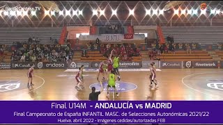 Final Infantil Masc ANDALUCÍA vs MADRID Campeonato España U14M Selecciones Autonómicas 2022 [upl. by Gertie]