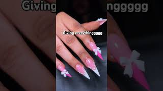 Pink stiletto 💅youtubeshorts nailinspo youtube naildesigns [upl. by Kieran]