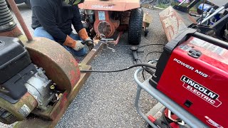 Welding the Giant Vac Leaf Trailer and Firing up the 1982 Push Blower that sat outside all year [upl. by Loar]