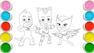 PJ mask Colouring pages for kids and toddlershow to draw catboy gekko owlettekids pages [upl. by Rostand]