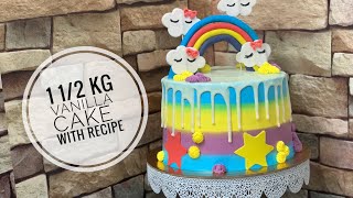 Rainbow theme cake rainbowthemecake സിംപിൾ ഡിസൈനിൽ ഒരു വാനില കേക്ക് [upl. by Lledniw448]