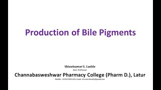 36Production of Bile Pigments [upl. by Neffets94]