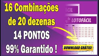 Planilha Automatizada LOTOFÁCIL p pontuar 14 PONTOS em 99 dos Concursos  Download 100 Gratuito [upl. by Simonette]