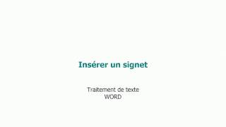 Insérer un signet Word [upl. by Fonzie]