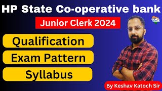 HPSCB Junior Clerk 2024  Qualification Exam Pattern amp Syllabus  Complete detail hpscb ibps [upl. by Onibla587]