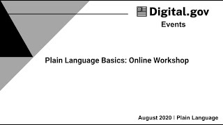 Plain Language Basics Online Workshop [upl. by Kinchen]