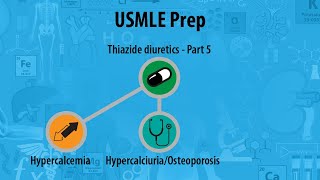 USMLE Prep  Renal amp Urinary System  Thiazide diuretics  Adverse effects  Hypercalcemia [upl. by Whiffen]