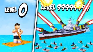 Building LEVEL 9999 BATTLESHIP in Roblox [upl. by Lonier]