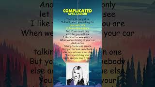 Avril Lavigne  Complicated Lyrics shorts [upl. by Avert]