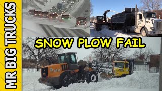 Snow Plow Fail  Getting Unstuck amp Other Snow Removal Trucks In Action [upl. by Carl]