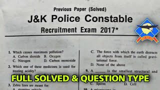 JKP old paper  Constable 2017 Pervious Year old paper  JKP Question paper 2022 [upl. by Steve]