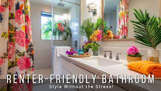 RenterFriendly Apartment Bathroom Makeover Style Without the Stress [upl. by Hannahoj]