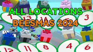 All Present Locations In Bee Swarm Simulator Beesmas 2024 [upl. by Tali]