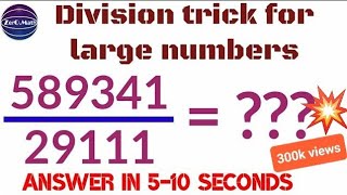 How to divide big numbers  Division tricks for large numbers  Zero Math [upl. by Davita31]