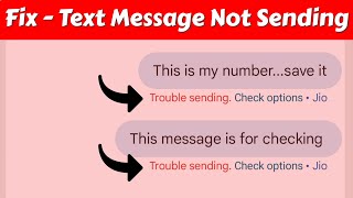 Trouble Sending Check Options JioAirtelBsnl amp Vi  Message Not Sent Problem [upl. by Edelsten366]