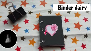 mini 3 ring binder dairy🖤  how to make journal binder dairy dairy binder journal youtuber [upl. by Anwahs604]