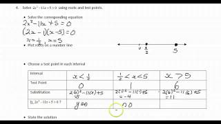 Solving Quadratic Inequalities in One Variable [upl. by Naarah584]