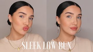 EASY SLEEK LOW BUN TUTORIAL [upl. by Annet]