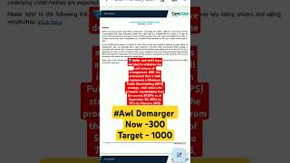 AWL demarger News 💎 awl share latest news ⚡Debraj Paul [upl. by Felizio]