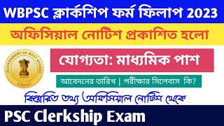 WBPSC Clerkship Notification 2203 Online Apply Process [upl. by Gula]