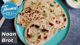 Naan Brot in der Pfanne zubereiten  einfach und lecker [upl. by Hearn190]