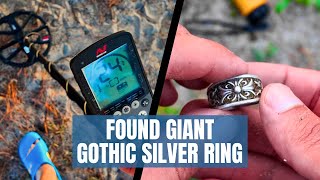 Massive Gothic Silver Ring Found While Metal Detecting [upl. by Euqinitram]