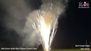 Pyro Pasture Demos Gulf Coast Gator Demo  300Shot Zipper Cake [upl. by Dinnie494]