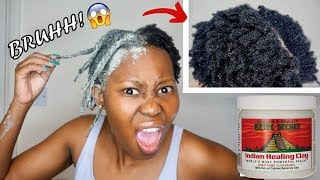 I TRIED BENTONITE CLAY MY ON 4C NATURAL HAIR AZTEC HEALING CLAY [upl. by Svend]