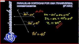 Paralelas Cortadas por uma Transversal  Ângulos Correspondentes  parte 1 [upl. by Annaili]