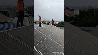 Solar panel fabrication installation solar automobile viralshort foryou panda yt 1k ssc [upl. by Oicneconi]