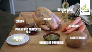 Cuisiner la pintade  Recette de la pintade en cocotte [upl. by Eibur]