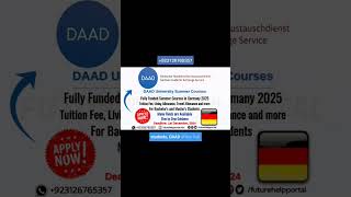 DAAD University Summer Courses 2025 in Germany fullyfunded futurehelpportal shortcourses [upl. by Avirt]